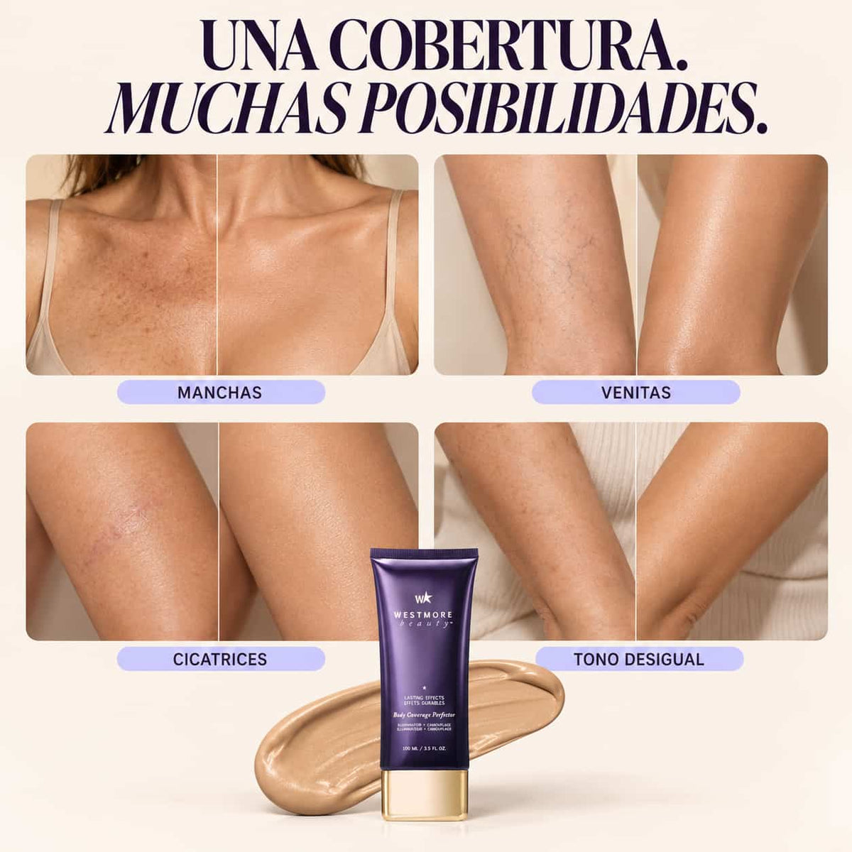 Maquillaje Corporal para Manchas y Venitas